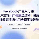 （19464期） Facebook广告入门课：开户流程｜广告层级结构｜投放目标数据指标小白全套实操教学