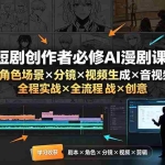 （19459期）短剧创作者必修AI漫剧课：剧本×角色场景×分镜×视频生成×音视频剪辑×全流程实战×创意短片拆解