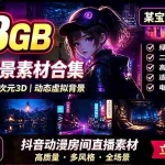 （19496期）某宝付费购买！108GB，直播绿幕二次元3D动态虚拟背景合集，抖音动漫房间高清直播素材，电脑桌面壁纸