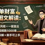 （19515期）AI书单财富书籍图文解读：手绘黑白风格×一键直出×几十条视频跑1000单×全流程拆解×新手可上手