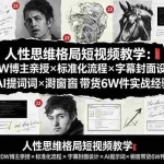 （19538期）人性思维格局短视频教学：20W博主亲授×标准化流程×字幕封面设计×AI提示词×橱窗带货6W件实战经验
