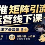 （19552期）嗨推矩阵引流运营线下课，3天线下录音课，经典干货经久实用，适配抖音、小红书矩阵拓客需求