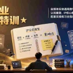 （19567期）IP创业成长特训★自媒体实体通用教学：认知重塑、IP核心模型、赛道拆解、配套实操练习全指南