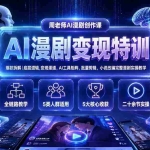 （19633期）AI漫剧变现特训★爆款拆解｜底层逻辑，变现渠道，AI工具矩阵，批量剪辑，小说改编完整漫剧实操教学