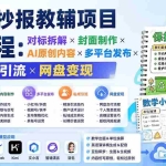 （19785期）AI手抄报教辅项目全流程：对标拆解×封面制作×AI原创内容×多平台发布×私域引流×网盘变现