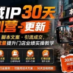 （19766期）同城IP30天特训营-更新｜拍摄剪辑+脚本文案+引流成交，打爆本地流量提升门店业绩实操教学