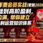 （19762期）拼多多年费会员实战(更新2026年)：从基础到高阶盈利，干货拉满，帮你建立稳定盈利运营知识体系