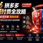 （19741期）2026拼多多双打强付费全攻略-62期；成本推广加托管双剑合璧，系统讲解7种付费玩法优劣势与选择策略