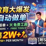 （19731期）AI教育大爆发，AI自动做单，免费派单+免费工具，月搞2W+【附SOP手册】