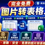 （19972期）图片表格识别提取工具，支持一键从图片中智能提取表格并导出Excel文件，可离线免网运行，FastTableOCR