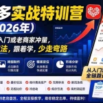 （19988期）拼多多实战特训营(更新26年0821)：不管是新手入门或老商家冲量，都有实操方法，跟着学，少走弯路