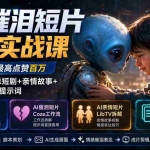 （20038期）AI催泪短片爆款实战课：条条万赞，最高点赞百万，拆解外星人趣味短剧+亲情故事+Coze工作流与提示词
