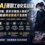 （20068期）2026 AI漫剧工业化实战课-更新：从网文选本改编、剧本分镜到人物资产与图生视频，跑通商业级成片全流程