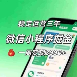 （20077期）月收益稳定1W+的微信小程序，前期积累客户，后期躺平养老，小白轻松上手