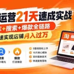 （20125期）淘宝运营21天速成实战(更新8月)，直通车+搜索+爆款全链路，新手快速实现店铺月入过万