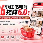 （20310期）2026小红书电商矩阵6.0：单店4带1+AI矩阵发笔记+测怼双模式+1688自动发货完整教学