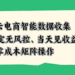 （20197期）云电商智能数据收集，稳定无风控，当天见收益，零成本矩阵操作