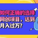 （20234期）选择大于努力！选对项目才能实现月入过万，才能避免成为绿油油的韭菜
