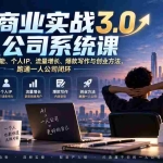 （20249期）AI商业实战3.0一人公司系统课：系统学习人工智能、个人IP、流量增长、爆款写作与创业方法，跑通一人公司闭环