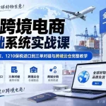 （20287期）进口跨境电商零基础系统实战课：45节从政策税收、1210保税进口到三单对碰与跨境云仓完整教学