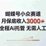 （20323期）视频号小众领域，月收入3000+， 全程Ai托管操作  新人2天学会！