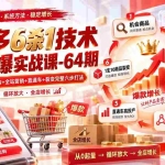 （20315期）拼多多6杀1技术从0到爆实战课-64期：机会商品+防比价+限量购+全站营销+直通车+裂变完整六步打法