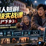 （20360期）AI真人短剧保姆级实战课，复刻《丧尸下乡》：从爆款剧本、人物设定到分镜生成，掌握Seedance2.0视频制作与一致性流程