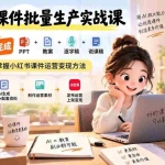 （20351期）AI原创课件批量生产实战课：1小时完成PPT+教案+逐字稿+说课稿，系统掌握小红书课件运营变现方法