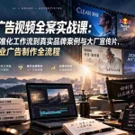 （20394期）AI品牌广告视频全案实战课：从AI创意、标准化工作流到真实品牌案例与大厂宣传片，系统掌握商业广告制作全流程