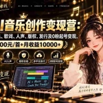 （20442期）AI音乐创作变现营：零乐理掌握工具、歌词、人声、版权、发行及0粉起号变现，50—200元/首+月收益10000+