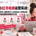 （20467期）零基础小红书电商运营实战：账号搭建+科学养号+爆款笔记+全域选品+店铺运营，掌握完整变现闭环方法