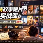 （20477期）AI温情故事短片爆款实战课-更新｜选题+剧本+分镜+视频生成+剪辑发布，条条爆款，涨粉接广告日赚1K+
