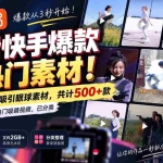 （20545期）抖音快手爆款热门素材-无水印！黄金3秒爆款吸引眼球素材，共计500+款，轻松打造热门吸睛视频，已分类