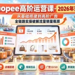 （20575期）Shopee高阶运营课-更新9月，从基础搭建到高阶广告，全链路实操破解流量销量瓶颈