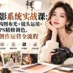 （20623期）【无水印】人像摄影系统实战课：色彩审美+构图布光+镜头运用+模特引导+PS精修调色，打通作品创作运营全流程