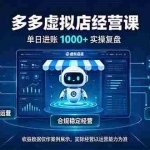 （20616期）单日进账1000+的多多虚拟店，合规稳定的老牌项目，机器人半自动化运营