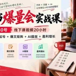 （20617期）小红书爆量会实战课-更新9月23：线下课视频20小时，爆品筛选+快速起号+爆文矩阵+AI提效+盈利增长