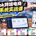 （20672期）TikTok跨境电商新手系统实战课：掌握小店入驻、后台操作、产品上架、数据分析与国际物流回款