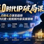 （20845期）流量6.0时代IP破局课：拆解流量1.0到6.0演变趋势+AI视觉辨识度+短视频内容实操策略
