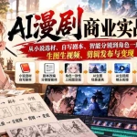 （20811期）AI漫剧商业实战课：从小说选材、自写剧本、智能分镜到角色一致性、生图生视频、剪辑发布与变现