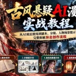 （20798期）古风悬疑AI漫剧实战教程：从AI底层使用到剧本、分镜、人物场景提示词，完整拆解异志创作流程