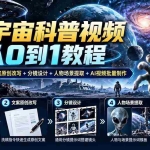 （20774期）AI宇宙科普视频从0到1教程｜外星题材选题+文案原创改写+分镜设计+人物场景提取+AI视频批量制作