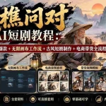 （20772期）【无水印】渔樵问对AI短剧教程：拆解200万播放爆款+无限画布工作流+古风短剧制作+电商带货全流程