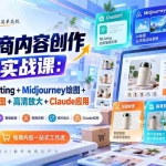 （20770期）【无水印】AI电商内容创作全能实战课：ChatGPT写Listing+Midjourney绘图+AI配音+抠图修图+高清放大+Claude应用