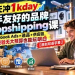 （20738期）90天冲1kday 新手友好的品牌Dropshipping课：Facebook Ads+选品+供应链，零经验无大预算也能玩明白【原创双语字幕】