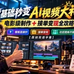 （20897期）零基础秒变AI视频大神！电影级制作 + 接单变现全攻略，模板直接抄，社区陪练不踩坑【原创双语字幕】