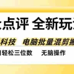 （20893期）大众点评全网最新玩法，黑科技代替人工，全程无脑搬运，单日三位数以上