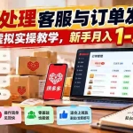 （20925期）智能机器人处理客服与订单发货，多多虚拟实操教学，新手月入 1-5W