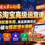 （20952期）从流量低迷到单品起爆：2026淘宝高级运营课教你店铺权重布局、商品数据优化、流量突破与爆款增长策略