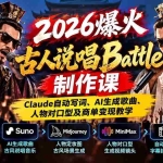 （21059期）2026爆火古人说唱Battle制作课：Claude自动写词、AI生成歌曲、人物对口型及商单变现教学